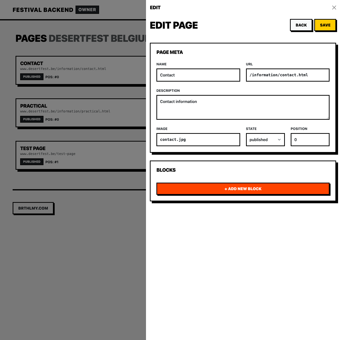 Information Pages Management